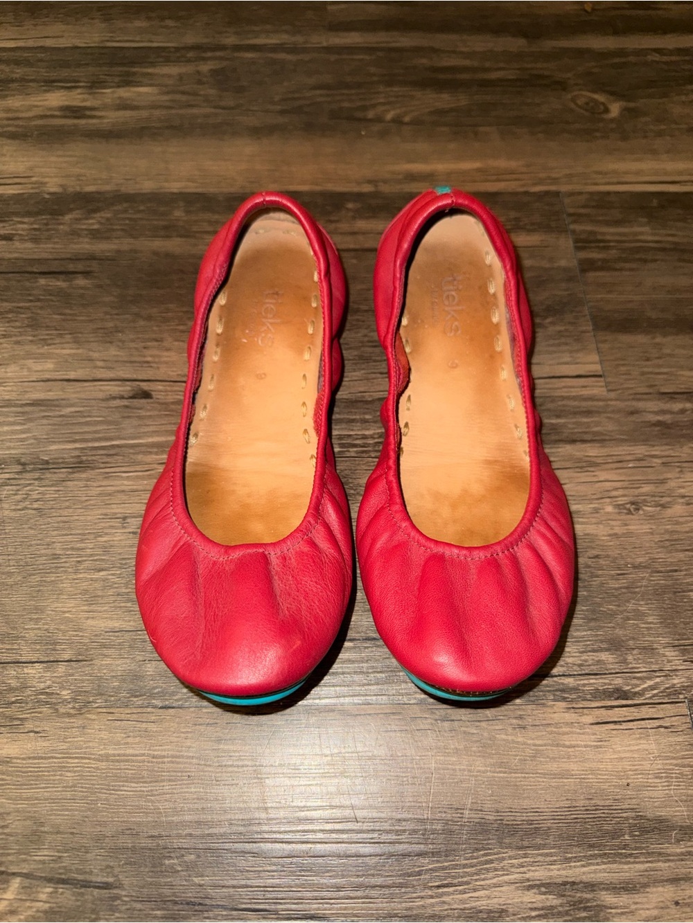 Tieks by Gavrieli Leather Ballet Flat In Cardinal Red Size 9